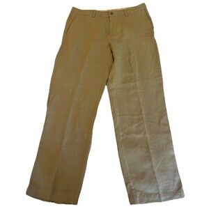 Tommy Bahama Mens Linen Silk Blend Dress Pants Size 36x32 Beige Vaction Beach